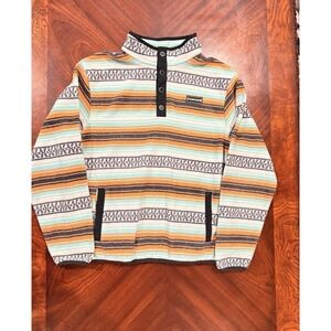 Cinch Kids XL 14 Fleece Pullover Snap Mock Neck Southwestern Stripe Jacket